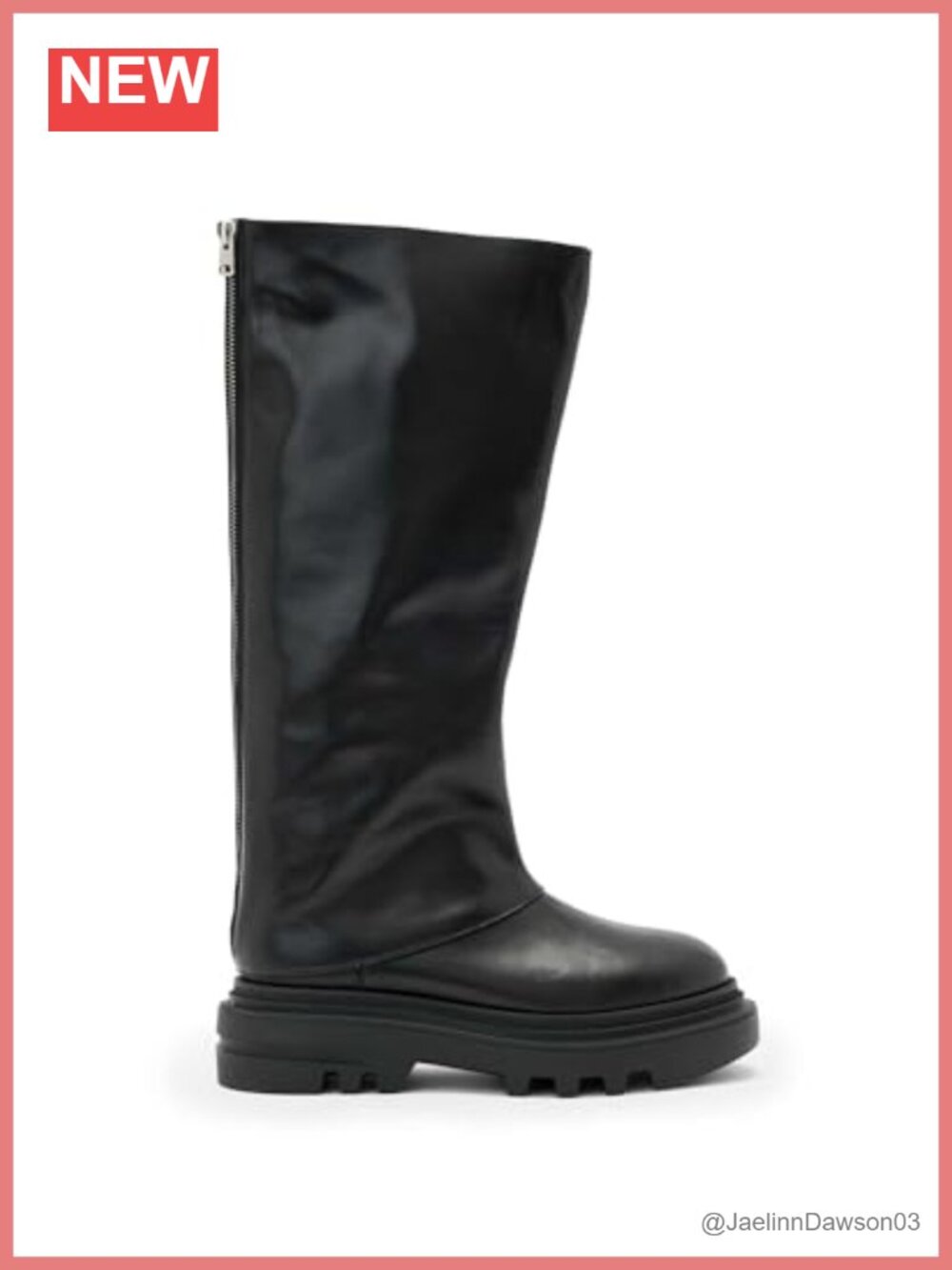 Leather Knee-High Boots Round Toe Zip Closure Comfortable Everyday Wear